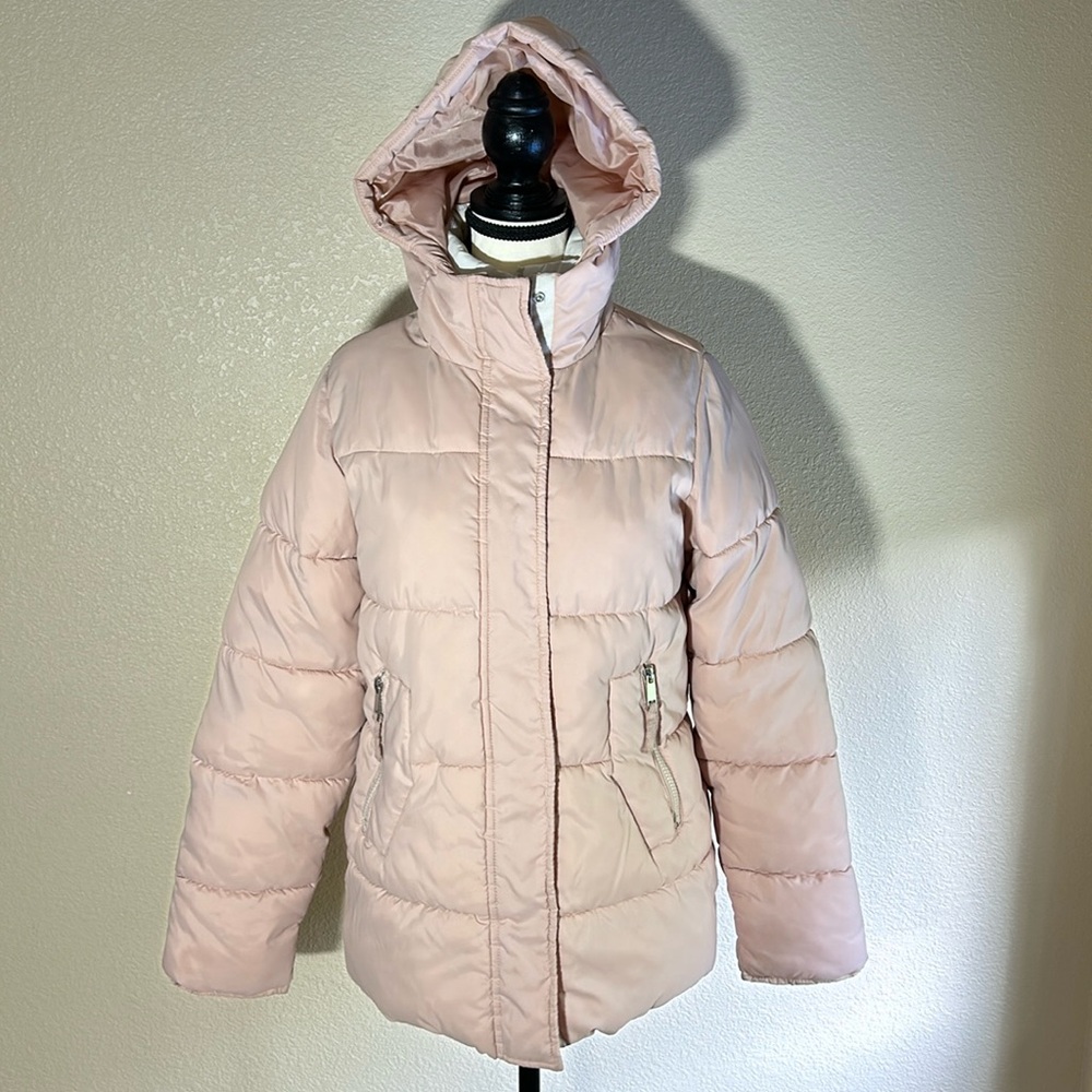 Maralyn & Me Women's Hooded Pink Puffer Jacket Size Small
